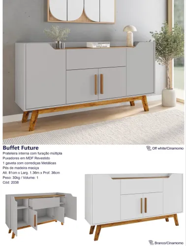 Aparador Buffet future 1,36m - Promoção