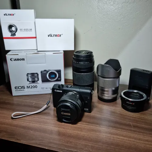 ? KIT COMPLETO CANON M200 - PRONTO PARA FOTO E VÍDEO!