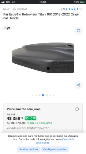 Vendo retrovisor Handa Titan 160 original