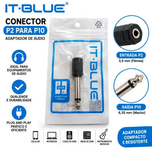 Adaptador P2 x P10 mono