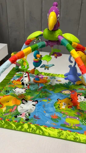 Tapete de atividades Fisher Price modelo Deluxe amigos da Floresta 