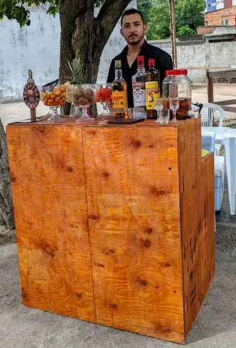 Bancada rústico para drinks coquetel total desmontável
