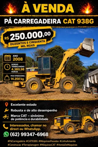 Pá Carregadeira CAT 938G Série 2 - Ano 2008