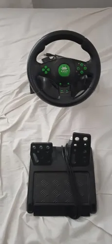 Volante de vibração c/ pedal e câmbio gamer