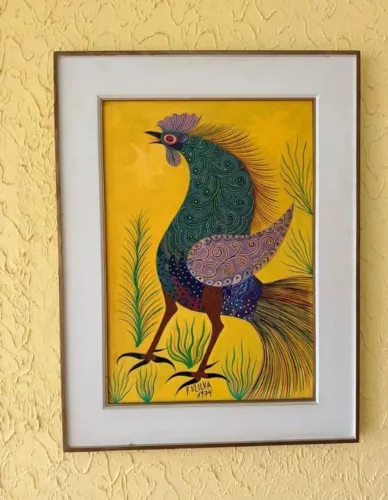 Pintura Quadro Galo Estilizado