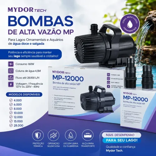 Bomba de água para lagos até 12.000 litros/hora 220V