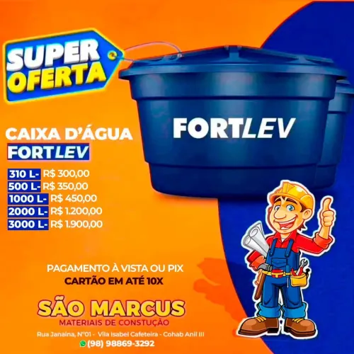 caixas d'água em promoção