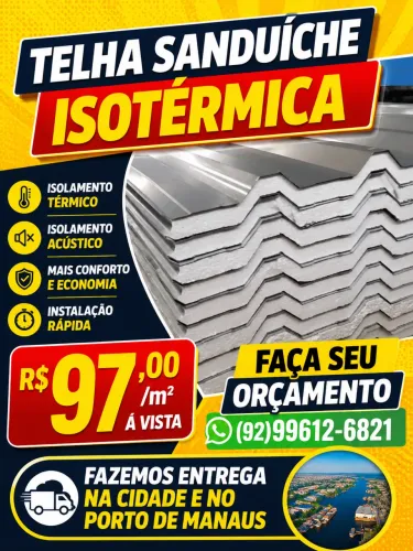 Telha sanduíche isotérmica