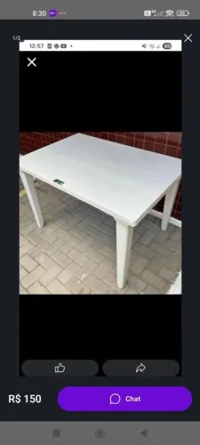 Mesa plástica desmontavel 1.20x80