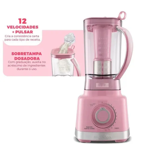 Liquidificador rosa 127 e 220v