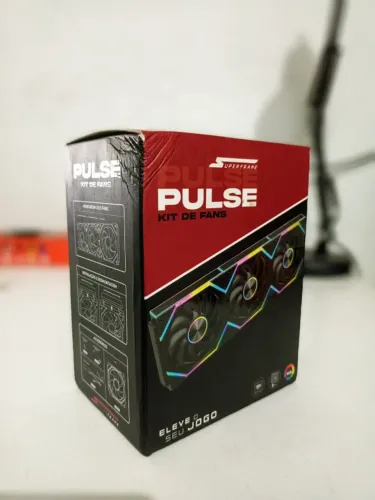 Kit Cooler c/ 3 Unidades SuperFrame Pulse - ARGB - 120mm - PWM - Preto - Produto Novo