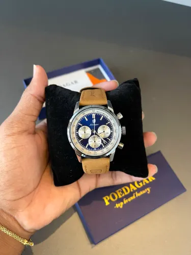 Relógio masculino elegante à prova d?água pulseira de couro Poedagar