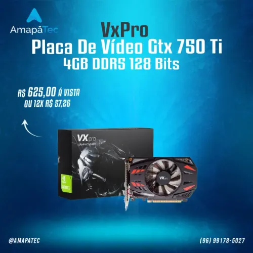 Placa De Vídeo Gtx 750Ti 4gb GDDR5 128 Bits