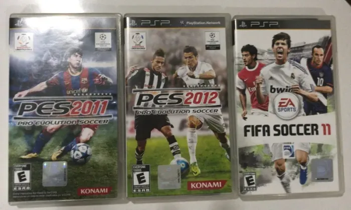 Kit 3 Jogos: Fifa 11, Pes 11 e Pes 12 para PSP Sony