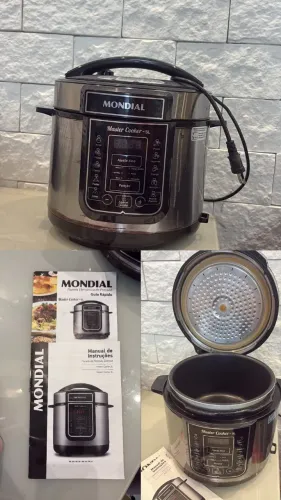 Panela de Pressão Elétrica Digital Mondial Master Cooker 5L (Inox/Preto) 110V