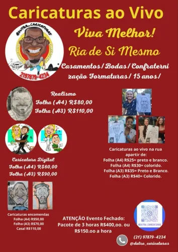 Caricaturas ao vivo com Dutra