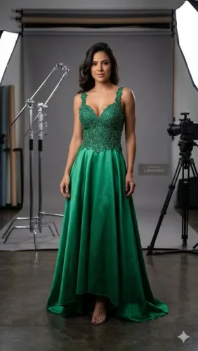 Vestido de festa Verde esmeralda luxo