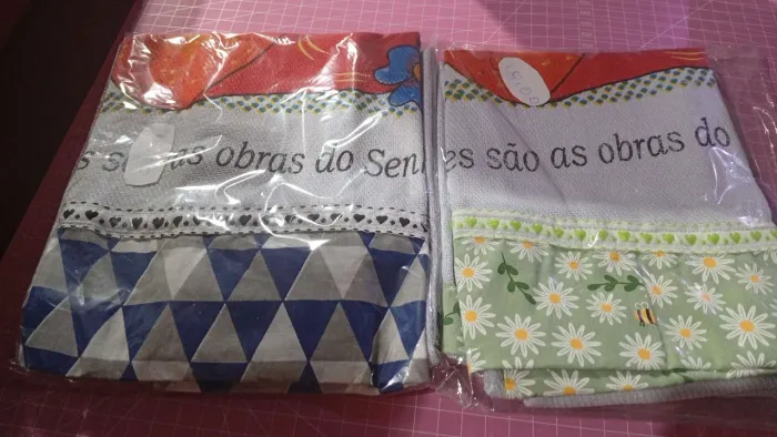 Panos de prato com barrado