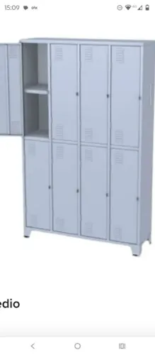 ROUPEIRO EM ACO VESTIARIO 8PTS GRANDES C DIVIDOR- ZAP-71- *