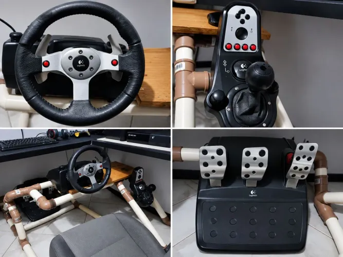 Logitech G25 completo ? volante + pedais + câmbio
