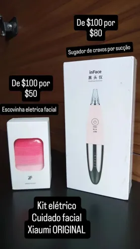Sugador de cravos, escovinha facial de silicone e ovinho In face Original Xiaumi