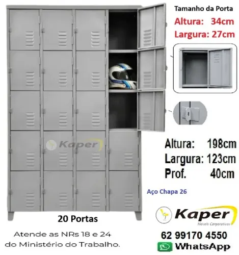 Roupeiro de aço 20 portas - guarda volumes ( novo )