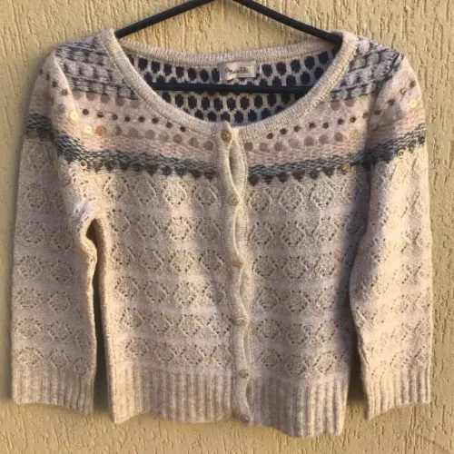 Casaquinho Cardigan Em Tricot Off White Da Marca Maria Filó