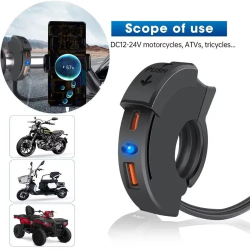 Carregador de celular Smartphone Turbo QC 3.0 para motos
