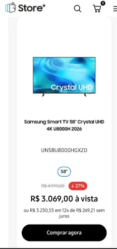 Smart TV 58 polegadas Crystal
