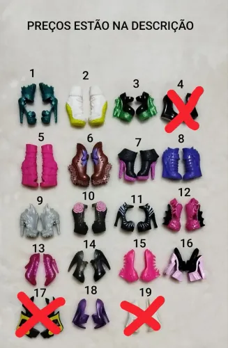 Acessórios diversos Monster High (LEIA A DESCRIÇÃO)