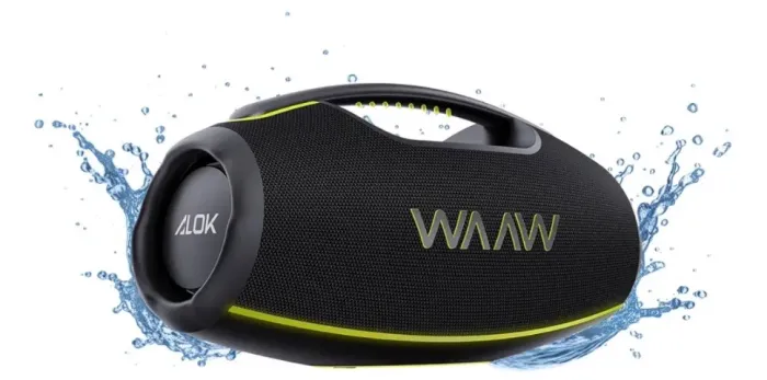 Caixa de som waaw hyperbom 1000 180w ipx7 tês bicolor