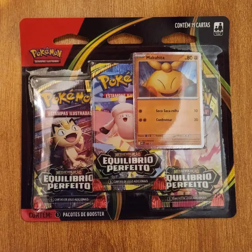 Blister Triplo Pokémon Makuhita - ME03 Equilíbrio Perfeito