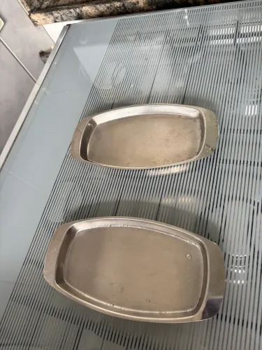 Kit com duas travessas ovais em inox