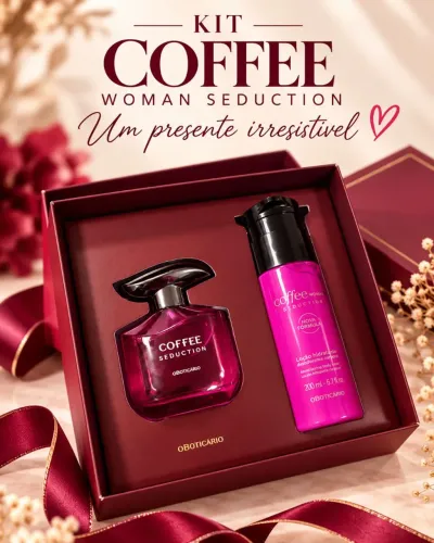 Kit presente Coffe Woman Seduction O Boticário 2 Itens novo e lacrado