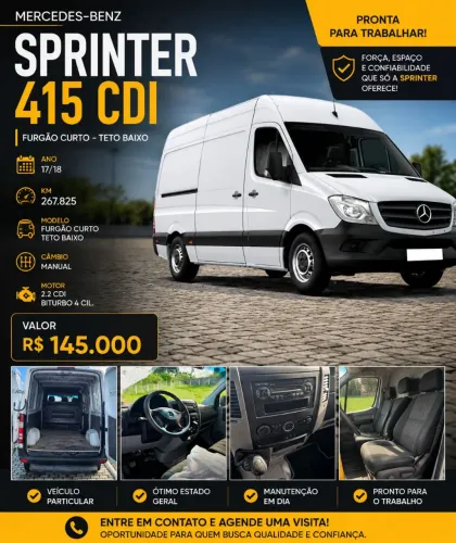 Mercedes-Benz Sprinter 416 Furgão Curto T.b. 2.2 Dies 2022