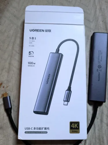 Hub 5 Em 1 Ugreen Usb-c Para 3 Usb + Hdmi 4k + Tipo-c 100w