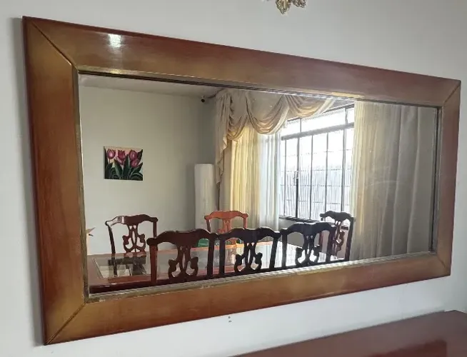 Espelho Decorativo Grande para Buffet | Moldura em Mogno