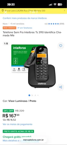 Telefone Intelbras sem fio