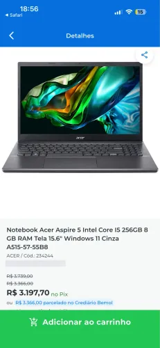 Notebook Acer Aspire 5 Intel Core I5