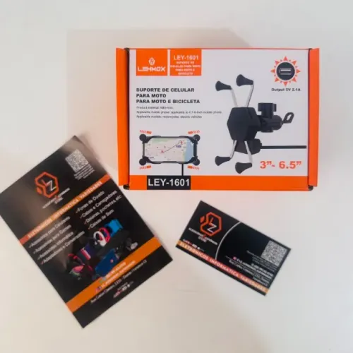 Suporte de Celular para Moto - Garra - com Carregador Usb