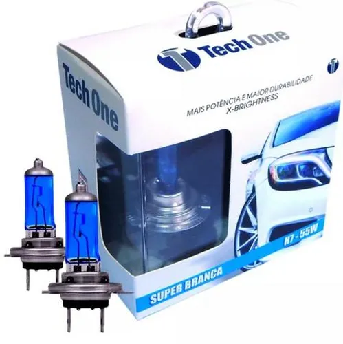 Kit Lâmpadas Super Brancas TechOne 8500K H1 H3 H4 H7 H11 H27 Hb3 Hb4