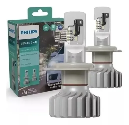 Par Lâmpada Philips Original H4 +160% Ultinon Led 6200k