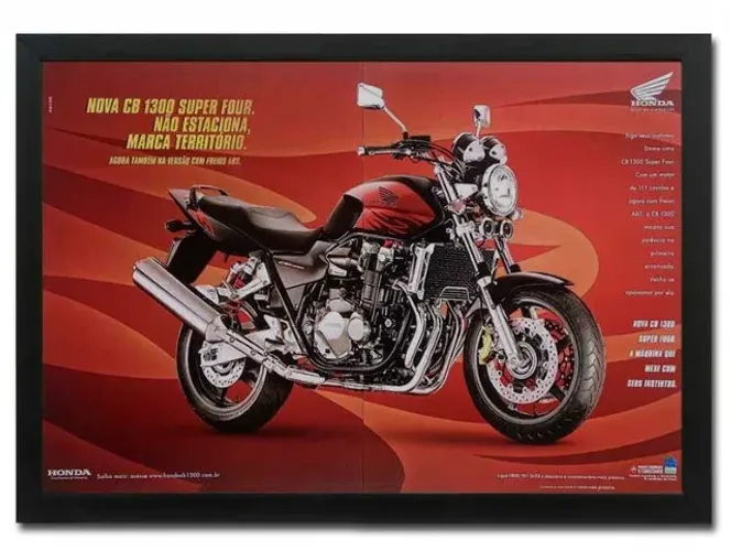 Honda CB 1300 Super Four - Quadro decorativo com propaganda original de revista