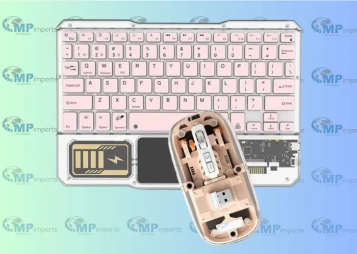 Loja MP Imports: Kit Teclado E Mouse Sem Fio Transparente Bluetooth