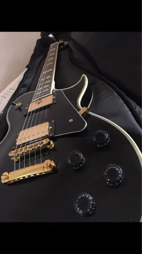 guitarra sx les paul custom gg1 preta com bag