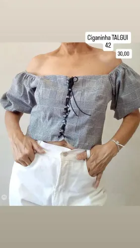 Blusa ciganinha alfaiataria talgui xadrez M