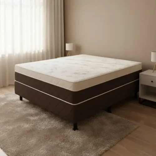 Em estoque!! Cama Box Casal Ortopedica D33 Marrom