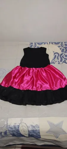 Vestido infantil rosa e preto menina lindo