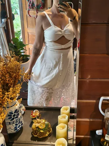 Vestido off white Midi 