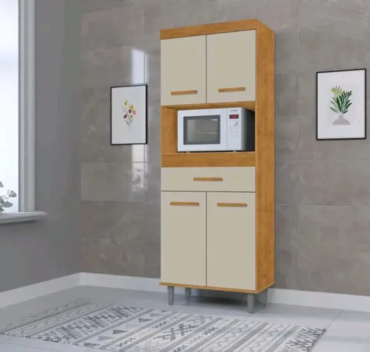 Armário de Cozinha com espaço para Micro-ondas - Elegância e Funcionalidade